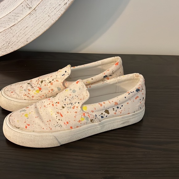 Madewell Sidewalk Slip-On Sneakers in Paint Spattered Recycled Canvas - Picture 3 of 4